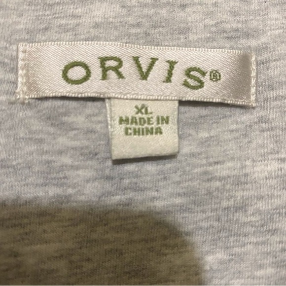 Orvis Pull Over Quarter Zip Sweater Fleece Blue Marled Soft Cabincore Size XL - Picture 13 of 13
